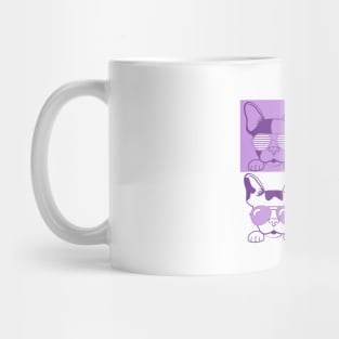 Frenchies with Glasses Purple Mug